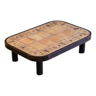 Herbarium Oval Coffee Table by Roger Capron, 1970s For Sale