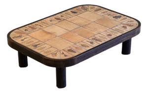 Herbarium Oval Coffee Table by Roger Capron, 1970s