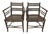 Pair of Regency Style Faux-Bamboo Faux-Painted Caned Seat Arm Chairs by Baker Furniture. For Sale