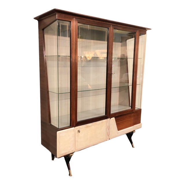 Italian Display Cabinet with Parchment from La Permanente Mobili Cantù, 1950s For Sale