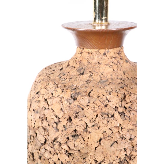 Brown Mid 20th Century Jug Form Cork Table Lamp For Sale - Image 8 of 8
