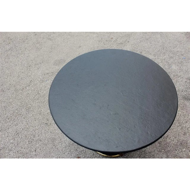 Mid-Century Italian Mahogany and Brass Coffee Table, 1950s, in Very Good conditions. Designed 1950 to 1959