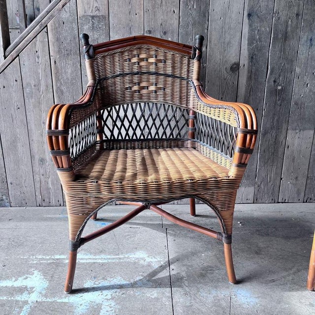 Vintage Wicker Bedroom Armchair For Sale - Image 9 of 12