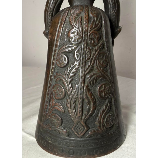 Antique 1800's Victorian Solid Heavy Bronze Elizabethan Lady Bell Boot Clapper For Sale - Image 11 of 14