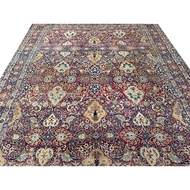 A Stunning 19th Century Allover 10' X 13' Persian Lavar Kirman Rug For Sale - Image 10 of 12