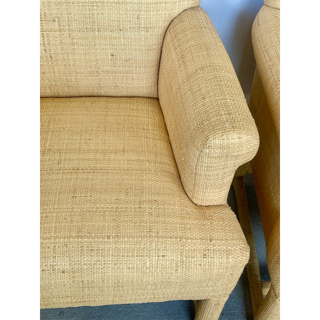 Pair Vintage Natural Raffia Armchairs, 1980s For Sale - Image 17 of 18