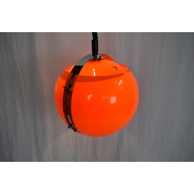 Orange Mid-Century Pendant from Guzzini, 1970s For Sale - Image 8 of 15