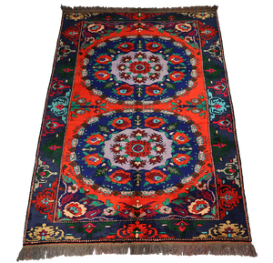 Vintage Hand Knotted Roses Rug, 1920s