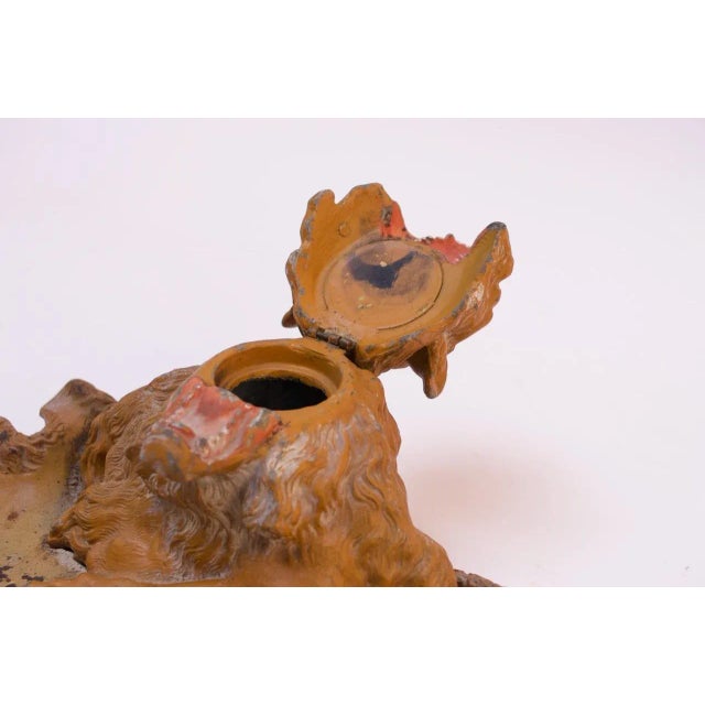 Late 19th Century 19th Century Victorian Cast Iron "Lion" Inkwell For Sale - Image 5 of 13