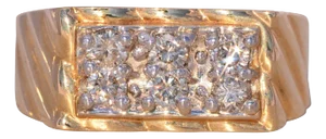 The Kitchener: Gentleman's Vintage 1980's Natural Diamond Cocktail Ring in Yellow Gold