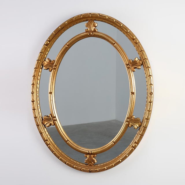 Neo-Classical Style Tilted Oval Mirror from Deknudt, Belgium, 1950s For Sale - Image 11 of 11
