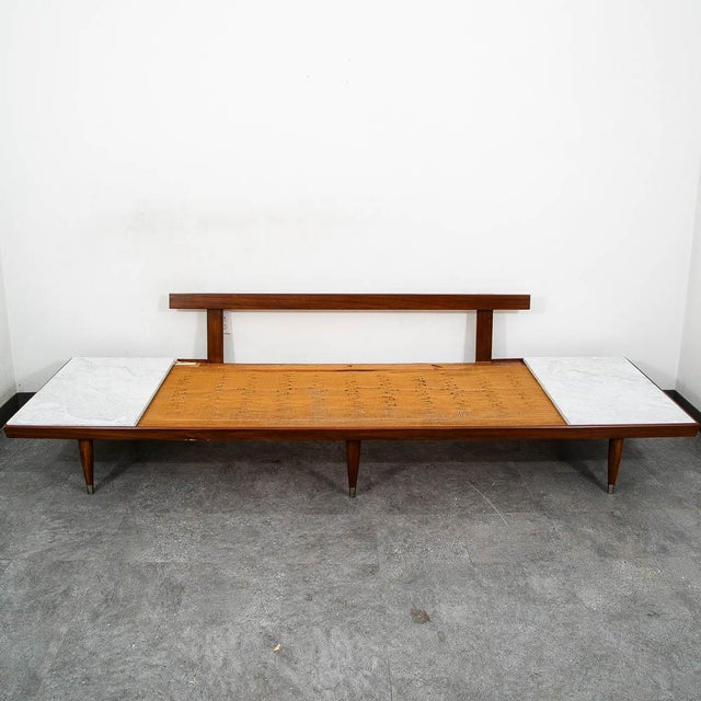 Mid Century Modern Sofa Couch Gondola Adrian Pearsall Daybed Travertine Platform For Sale - Image 10 of 12