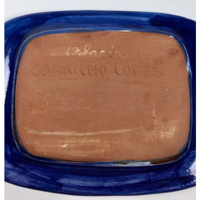 Vintage Hand-Painted Butter Dish or Condiment Holder by Olaria For Sale - Image 12 of 13