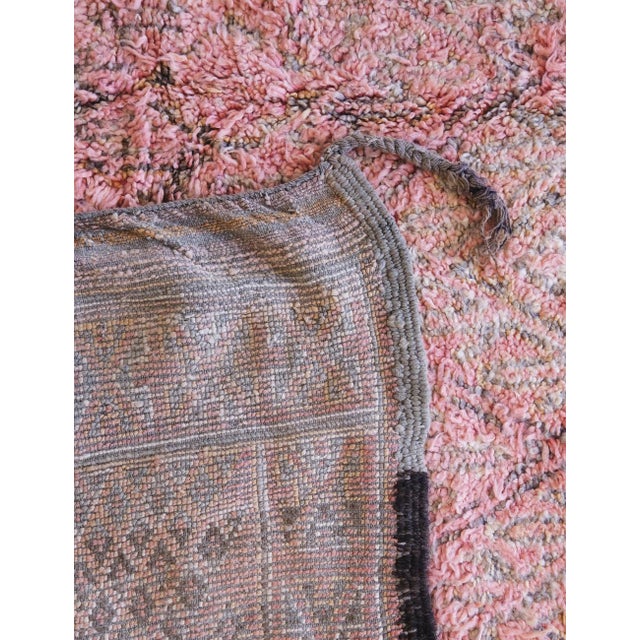 Soft Blush Pink Moroccan Wool Rug - 11.4 X 6.6 Ft For Sale - Image 9 of 9