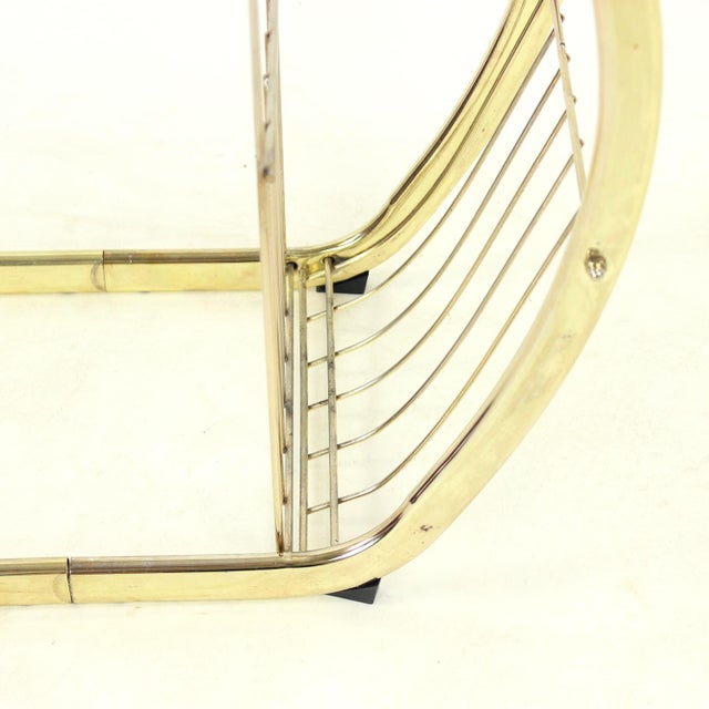 Metal Vintage Side Table in Brass and Glass, Italy, 1970 For Sale - Image 7 of 10