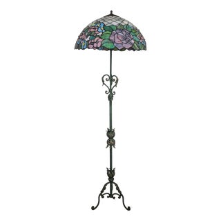 Tiffany-Style Floor Lamp in Metal For Sale