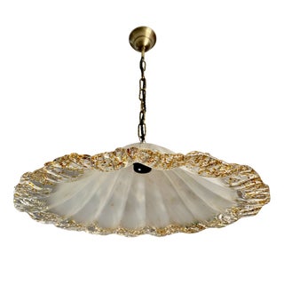 Orange Murano Glass Flower Pendant, 1960 For Sale