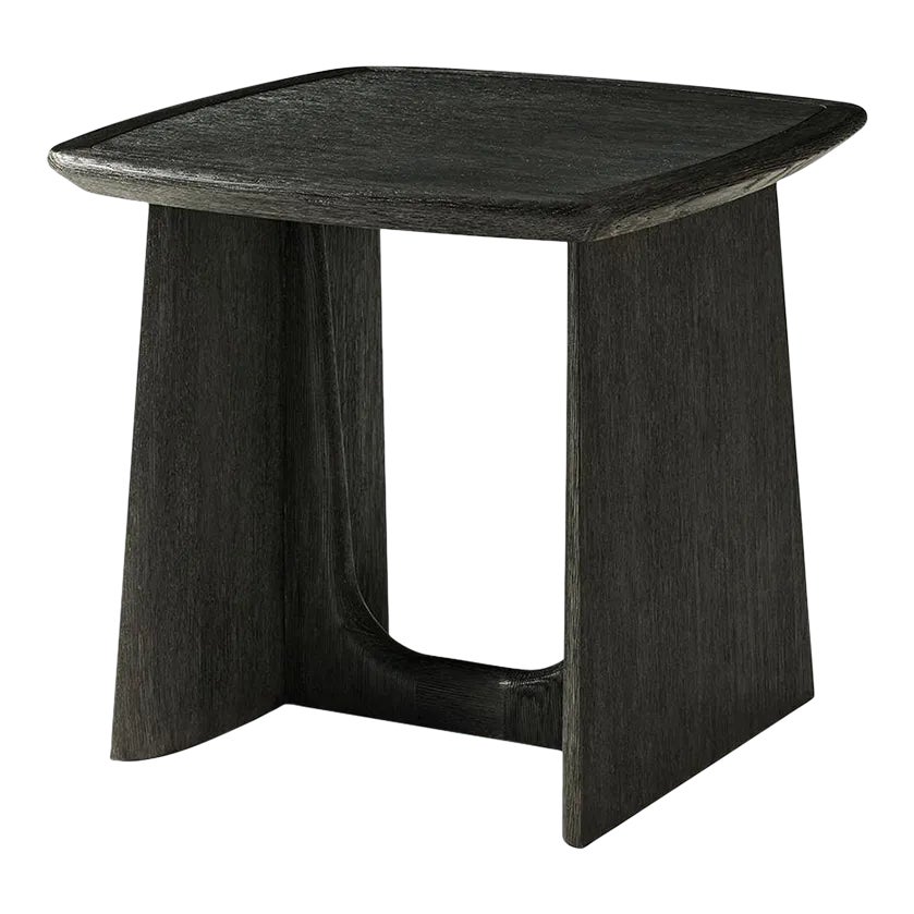 Dark Oak Side Table | Chairish