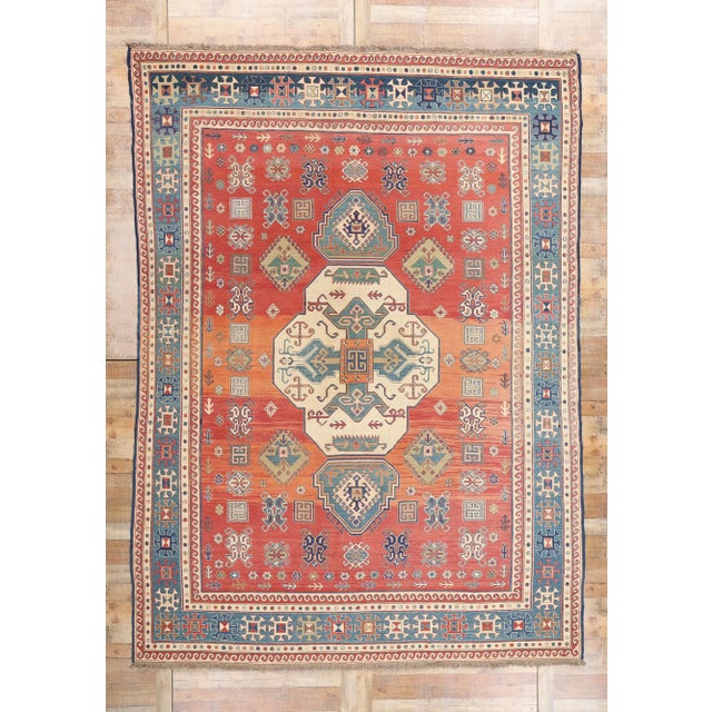 Vintage Caucasian Soumak Rug - 09'09 X 13'05 For Sale - Image 9 of 9
