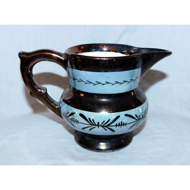 English Antique English Copper Lustre Creamer For Sale - Image 3 of 8
