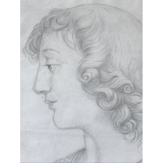 Late 18th Century Antique Italian Drawing of a Woman For Sale - Image 5 of 6