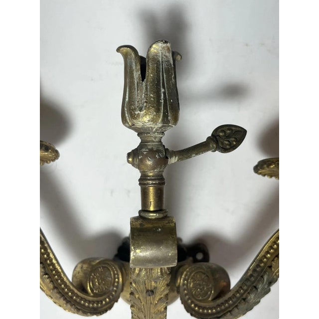 19thc French Louis XVI Gilt Bronze Gas Converted Wall Sconce. Heavy, very well crafted piece! We will electrify upon request.