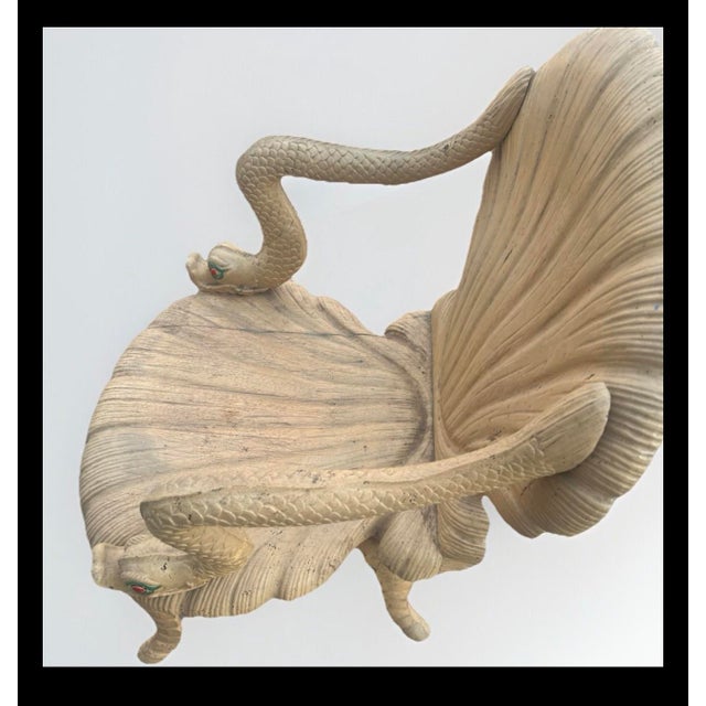 Wood Italian Mid 20th Century Grotto Chair - Clam & Dolphin Sea Theme - Wood For Sale - Image 7 of 7