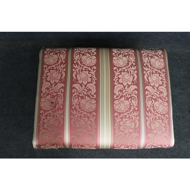 French French Louis XV Style Painted Claw & Ball Footstool For Sale - Image 3 of 11