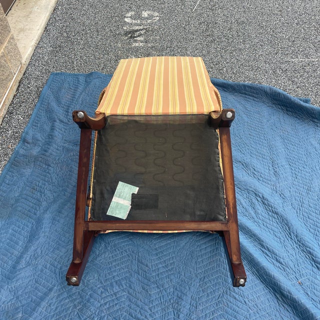 Vintage Hickory Chair Chippendale Mahogany High Back Open Arm Lolling Chair For Sale - Image 10 of 12