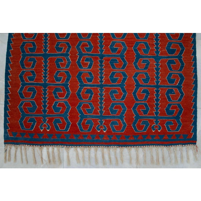 Vintage Hand-Woven Turkish Rug Super Fine Kilim Area Rug - 3'5" X 5'3" For Sale - Image 9 of 16