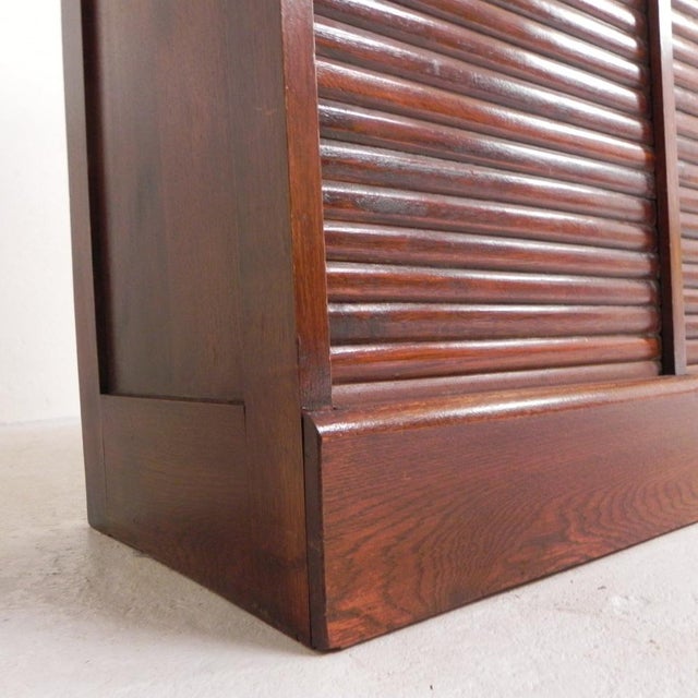 Oak Roller Shutter Cabinet, 1930s For Sale - Image 14 of 18