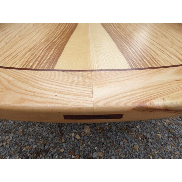 2020s Modern Dining Tbl. In Olive Ash W/H Walnut Embellishments by RichardGentryDesigns For Sale - Image 5 of 12