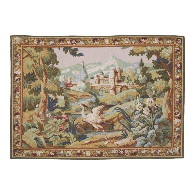 Verdure Au Chateau Silkscreen Tapestry - 107 X 150 Cm (3'6" X 4'11") - Requires Rod Size 4 For Sale
