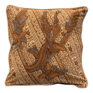 Contemporary Square Pillow Newly Made From Vintage Batik Cotton Fabric