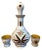 Traditional Antique Bohemian White Art Glass Cut to Amber Cordial Decanter & 6 Glasses For Sale - Image 3 of 13