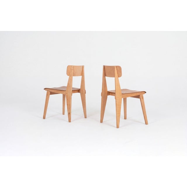 Wood Jean Prouvé, Rare Pair of Chaise Standard Tout Bois, France, Circa 1950 For Sale - Image 7 of 16