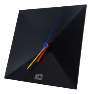 Vintage Black Table Clock by Shiseido Japan, 1980s