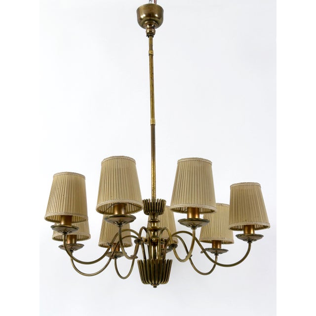 1950s Mid-Century 8-Armed Chandelier from Vereinigte Werkstätten München, Germany, 1950s For Sale - Image 5 of 18