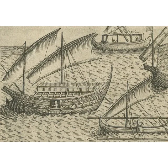 Javanese and Malay Ships Near Bantam, 1611, Paper For Sale - Image 5 of 12