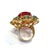 Bochic "Capri" Vintage Ruby, Amethyst & Emerald Cocktail Ring 18K Gold & Silver For Sale - Image 12 of 18