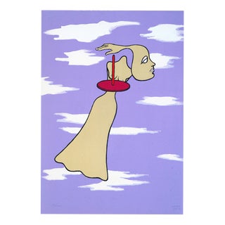 Maurice Henry, Woman in Clouds, 1970s, Lithograph For Sale
