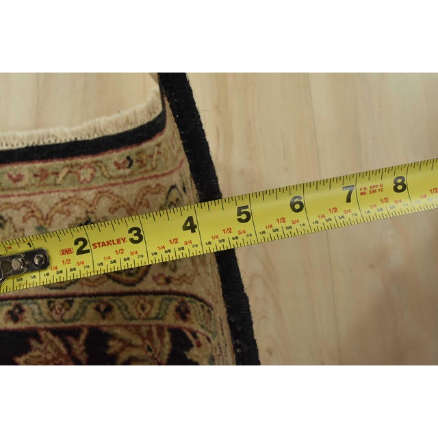 Agra Rug 4’2” X 6’3” Black Wool Hand-Knotted Oriental Carpet For Sale - Image 11 of 13