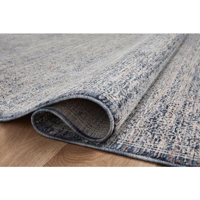 Transitional Amber Lewis x Loloi Zuma Denim / Ivory 18" x 18" Sample Rug For Sale - Image 3 of 8