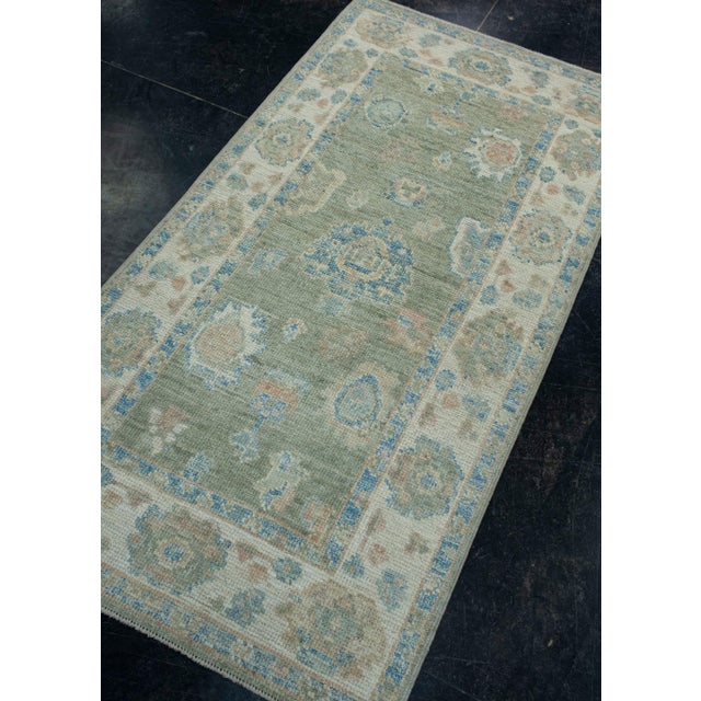 Turkish Turkish Oushak Rug 2'7" x 5' #17493 For Sale - Image 3 of 8