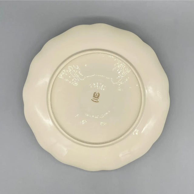 Ceramic Vintage Lenox Ivory & Gold One-Piece Chip and Dip Tray | Vegetable & Dip Serving Platter | Made in Usa For Sale - Image 7 of 10