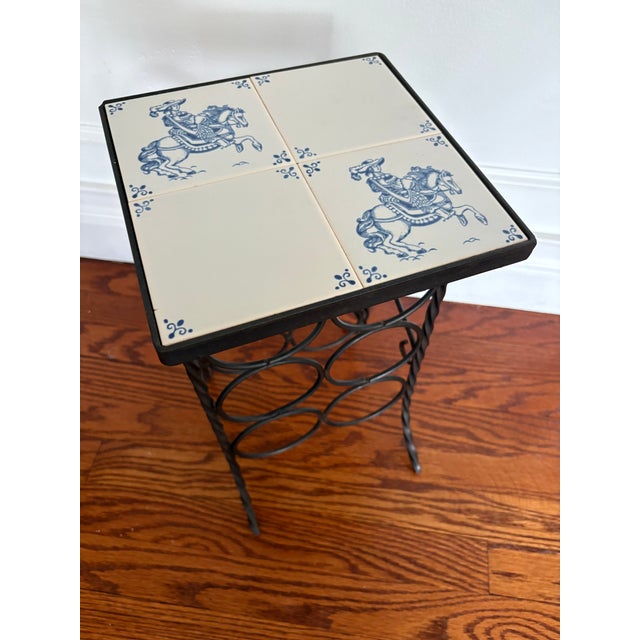 Vintage Wine Bottle Holder Table With Deft Tile For Sale - Image 12 of 12