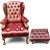 1990s 1990s Chesterfield Leather Wingback Chair With a Matching Ottoman by Ethan Allen For Sale - Image 5 of 12