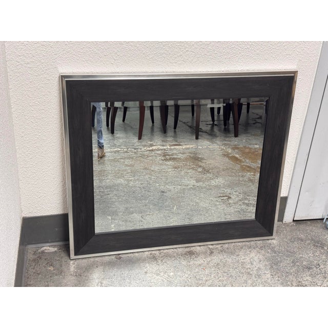 Wood Bp Industries Contemporary Framed Wall Mirror For Sale - Image 7 of 12