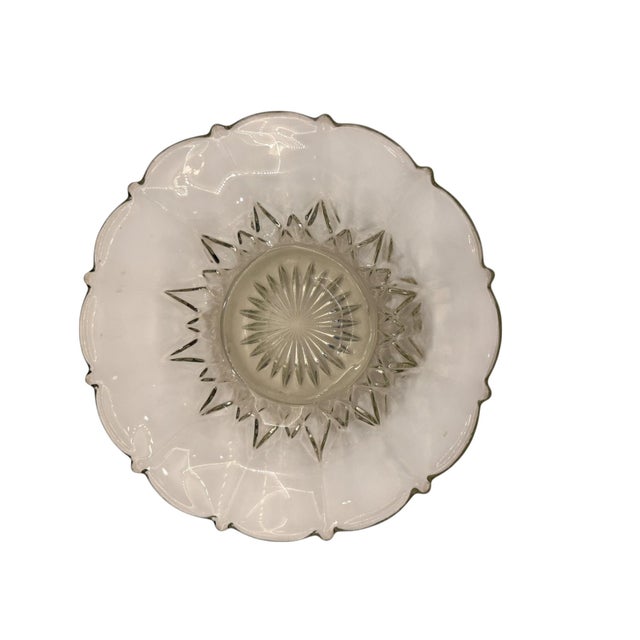 Early 20th Century Farmhouse Clear Pressed Glass Diamond Pattern For Sale - Image 4 of 5