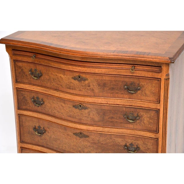 Vintage Georgian Burr Walnut Chest of Drawers, 1930s For Sale - Image 10 of 12